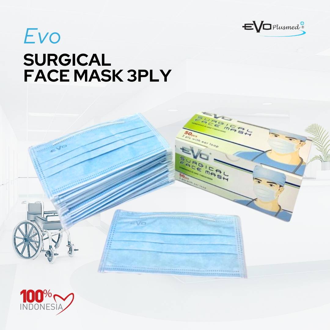 EVO SURGICAL FACE MASK 3 PLY